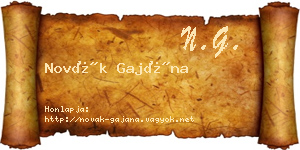 Novák Gajána névjegykártya
